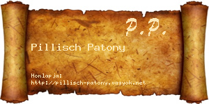Pillisch Patony névjegykártya